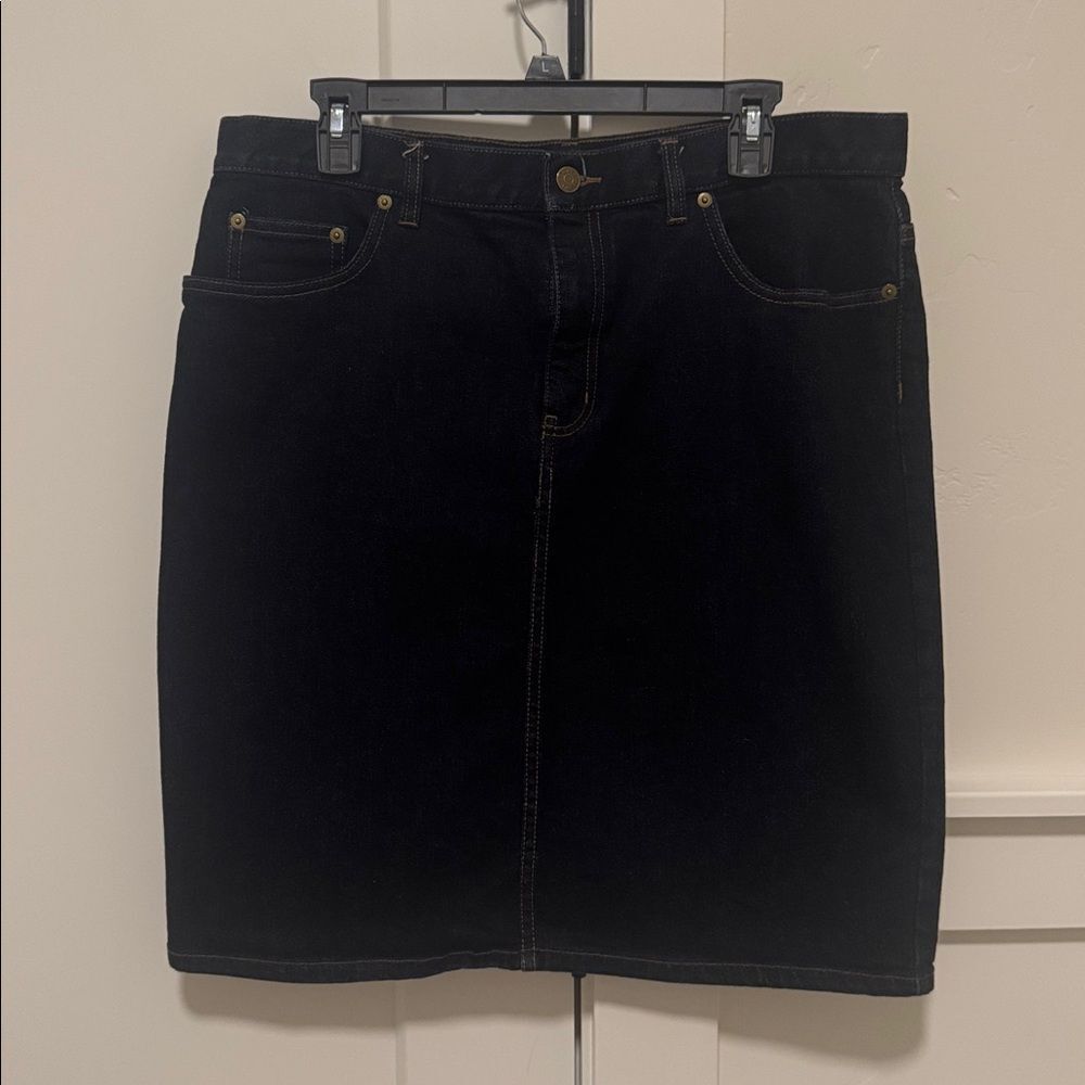 LRL Lauren Jeans CO. Ralph Lauren Dark Wash Blue Denim Skirt Women’s Size 14 EUC